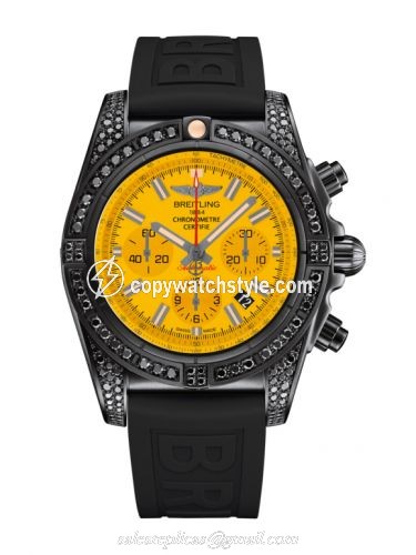 Breitling Chronomat 44 Blacksteel Diamondworks / Yellow / Rubber MB0111AV.I532.262S Breitling Chronomat 44 Blacksteel Diamondworks / Yellow / Rubber MB0111AV.I532.262S
