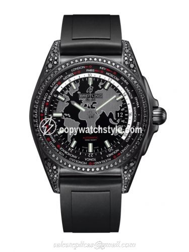Breitling Galactic Unitime Black Steel / Diamondworks / Trophy Black / Rubber / Limited Edtion MB3510AU.BF07.134S