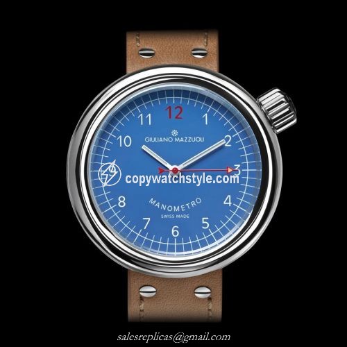 Giuliano Mazzuoli Manometro Polished / Blue MRP03N Giuliano Mazzuoli Manometro Polished / Blue MRP03N