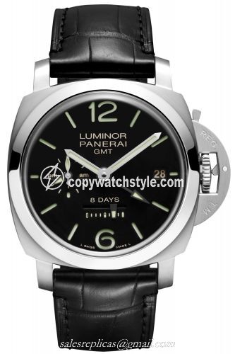 Panerai Luminor 1950 44 8 Days GMT Stainless Steel / Black PAM00233.2 Panerai Luminor 1950 44 8 Days GMT Stainless Steel / Black PAM00233.2