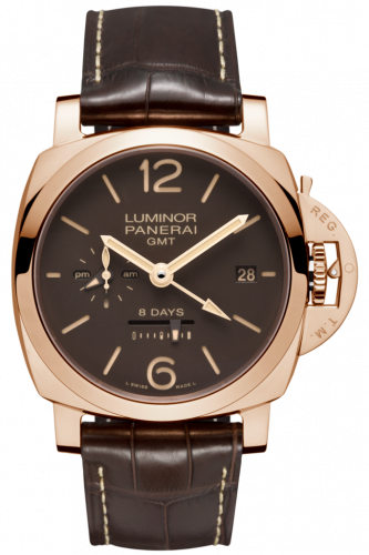 Panerai Luminor 1950 44 8 Days GMT Red Gold / Brown PAM00576 Panerai Luminor 1950 44 8 Days GMT Red Gold / Brown PAM00576
