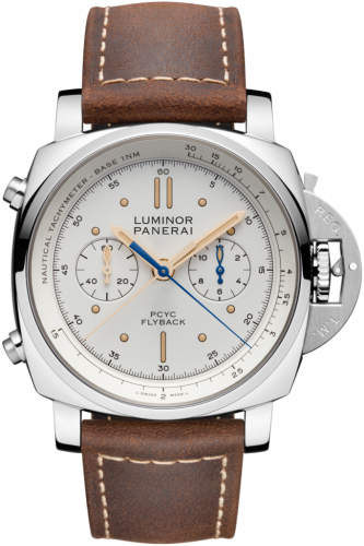 Panerai Luminor 1950 44 PCYC Chrono Flyback Automatic Stainless Steel / White PAM00654 Panerai Luminor 1950 44 PCYC Chrono Flyback Automatic Stainless Steel / White PAM00654
