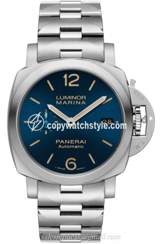 Panerai Luminor 1950 Marina 42 3 Days Automatic Stainless Steel / Blue / Bracelet PAM01028 Panerai Luminor 1950 Marina 42 3 Days Automatic Stainless Steel / Blue / Bracelet PAM01028