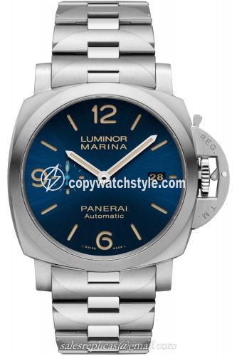 Panerai Luminor 1950 Marina 44 3 Days Automatic Stainless Steel / Blue / Bracelet PAM01058 Panerai Luminor 1950 Marina 44 3 Days Automatic Stainless Steel / Blue / Bracelet PAM01058