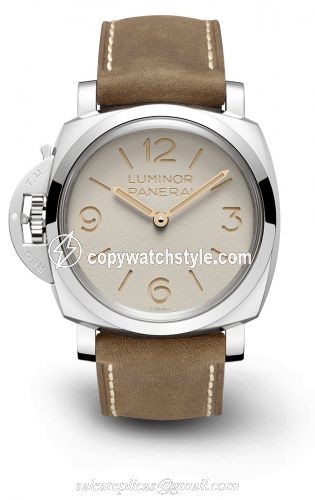 Panerai Luminor 1950 Left-Handed 47 3 Days Stainless Steel / Beige PAM01075