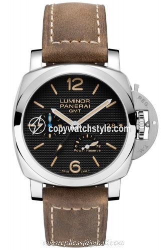 Panerai Luminor 1950 42 3 Days GMT Power Reserve Automatic Stainless Steel / Black Hobnail PAM01537 Panerai Luminor 1950 42 3 Days GMT Power Reserve Automatic Stainless Steel / Black Hobnail PAM01537
