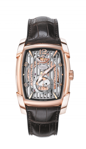 Parmigiani Fleurier Kalpa XL Hebdomadaire Rose Gold / Silver Grille / Alligator PFC101-1001200-HA1241