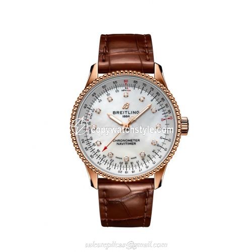 Breitling Navitimer 1 35 Automatic Red Gold / MOP / Croco / Folding R17395211A1P2 Breitling Navitimer 1 35 Automatic Red Gold / MOP / Croco / Folding R17395211A1P2