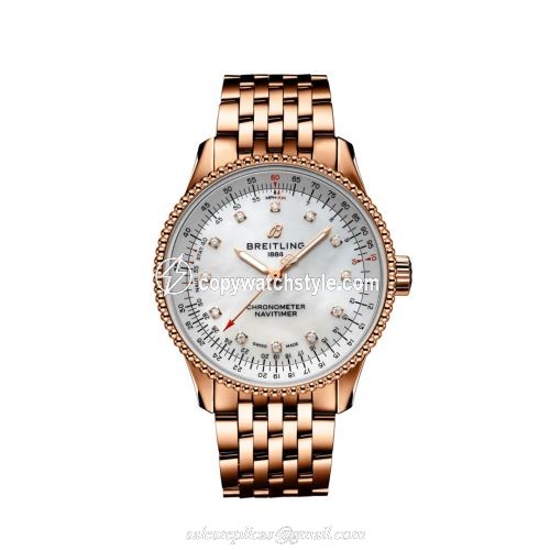 Breitling Navitimer 1 35 Automatic Red Gold / MOP / Bracelet R17395211A1R1 Breitling Navitimer 1 35 Automatic Red Gold / MOP / Bracelet R17395211A1R1