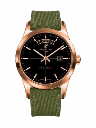 Breitling Transocean Day & Date Red Gold / Black / Military / Pin R4531012/BB70/106W/R20BA.1