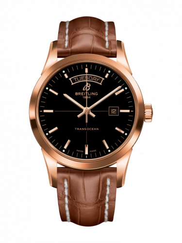 Breitling Transocean Day & Date Red Gold / Black / Croco / Folding R4531012/BB70/738P/R20D.1 Breitling Transocean Day & Date Red Gold / Black / Croco / Folding R4531012/BB70/738P/R20D.1