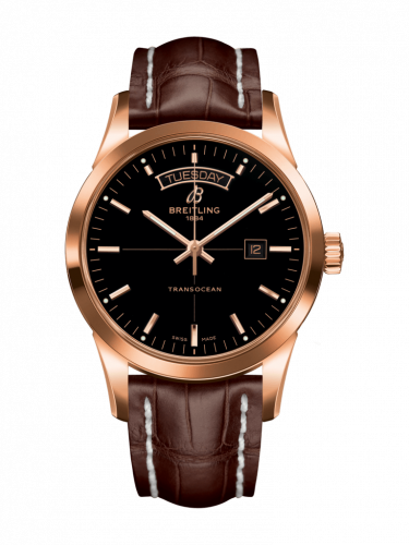 Breitling Transocean Day & Date Red Gold / Black / Croco / Folding R4531012/BB70/740P/R20D.1
