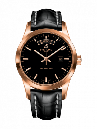 Breitling Transocean Day & Date Red Gold / Black / Croco / Folding R4531012/BB70/744P/R20D.1 Breitling Transocean Day & Date Red Gold / Black / Croco / Folding R4531012/BB70/744P/R20D.1