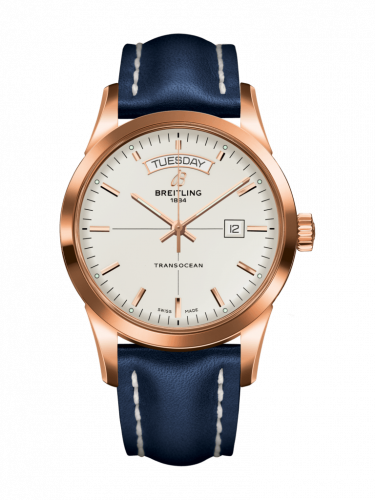 Breitling Transocean Day & Date Red Gold / Silver / Calf / Pin R4531012/G752/105X/R20BA.1 Breitling Transocean Day & Date Red Gold / Silver / Calf / Pin R4531012/G752/105X/R20BA.1