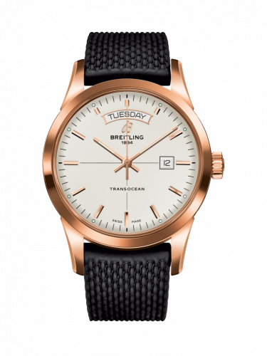 Breitling Transocean Day & Date Red Gold / Silver / Rubber / Folding R4531012/G752/279S/R20D.3 Breitling Transocean Day & Date Red Gold / Silver / Rubber / Folding R4531012/G752/279S/R20D.3