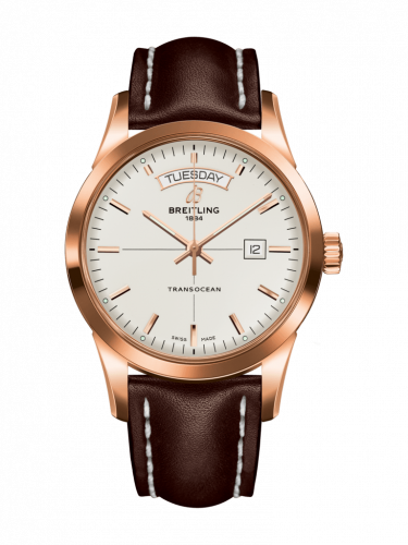 Breitling Transocean Day & Date Red Gold / Silver / Calf / Folding R4531012/G752/438X/R20D.1 Breitling Transocean Day & Date Red Gold / Silver / Calf / Folding R4531012/G752/438X/R20D.1