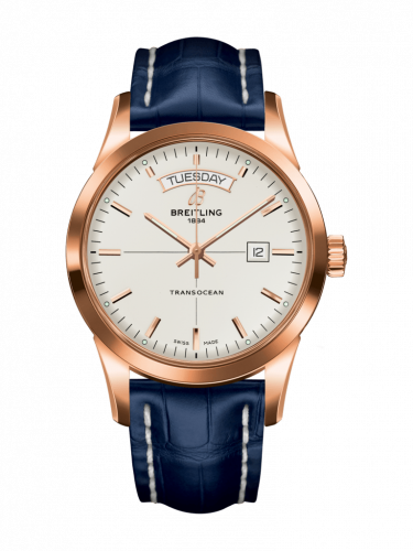 Breitling Transocean Day & Date Red Gold / Silver / Croco / Folding R4531012/G752/732P/R20D.1 Breitling Transocean Day & Date Red Gold / Silver / Croco / Folding R4531012/G752/732P/R20D.1