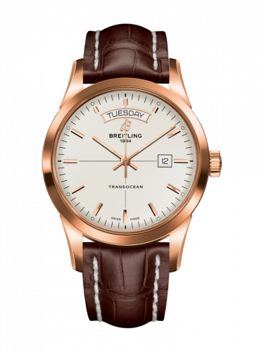 Breitling Transocean Day & Date Red Gold / Silver / Croco / Folding R4531012/G752/740P/R20D.1 Breitling Transocean Day & Date Red Gold / Silver / Croco / Folding R4531012/G752/740P/R20D.1