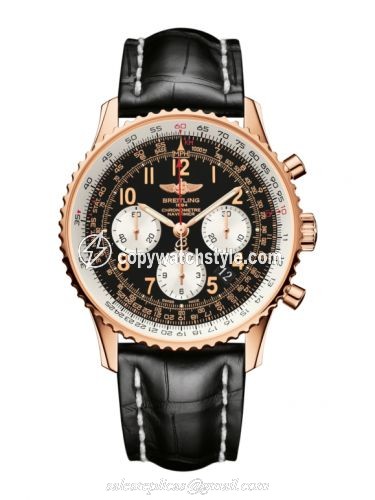 Breitling Navitimer 01 43 Red Gold / Black Arabic / Croco / Pin RB012012/BB07/743P/R20BA.1 Breitling Navitimer 01 43 Red Gold / Black Arabic / Croco / Pin RB012012/BB07/743P/R20BA.1