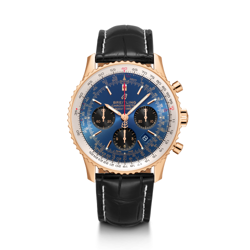 Breitling Navitimer 1 B01 Chronograph 43 Red Gold / Blue / Croco / Folding RB0121211C1P3 Breitling Navitimer 1 B01 Chronograph 43 Red Gold / Blue / Croco / Folding RB0121211C1P3
