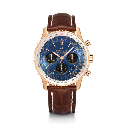 Breitling Navitimer 1 B01 Chronograph 43 Red Gold / Blue / Croco / Folding RB0121211C1P4