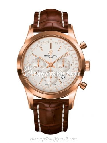 Breitling Transocean Chronograph Red Gold / Silver / Croco RB015212.G738.737P Breitling Transocean Chronograph Red Gold / Silver / Croco RB015212.G738.737P