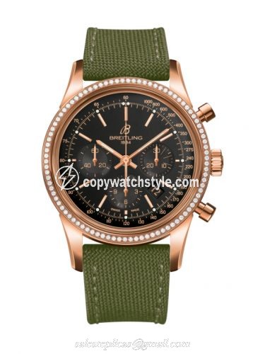 Breitling Transocean Chronograph Red Gold / Diamond / Black / Military RB015253.BB16.106W Breitling Transocean Chronograph Red Gold / Diamond / Black / Military RB015253.BB16.106W