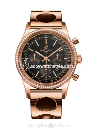 Breitling Transocean Chronograph Red Gold / Diamond / Black / Air Racer RB015253.BB16.220R