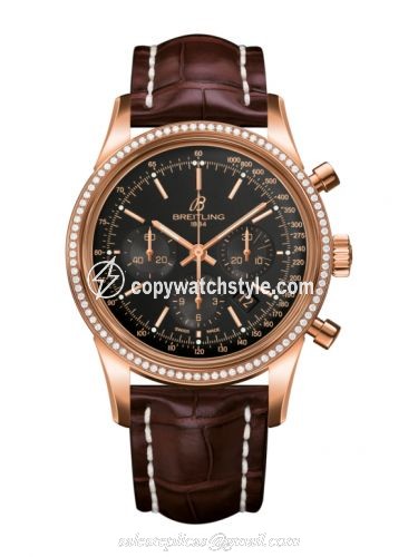 Breitling Transocean Chronograph Red Gold / Diamond / Black / Croco RB015253.BB16.739P Breitling Transocean Chronograph Red Gold / Diamond / Black / Croco RB015253.BB16.739P