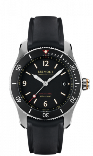 Bremont Supermarine S300 Stainless Steel / Black / Temple Island S300/BK Bremont Supermarine S300 Stainless Steel / Black / Temple Island S300/BK