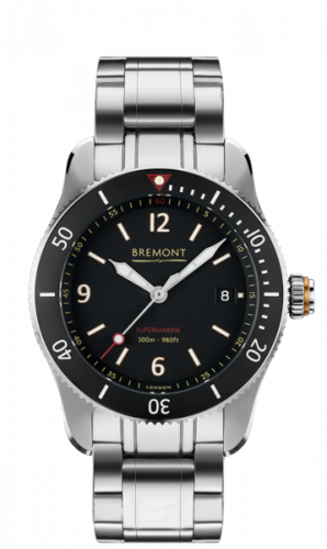 Bremont Supermarine S300 Stainless Steel / Black / Bracelet S300/BK/BR