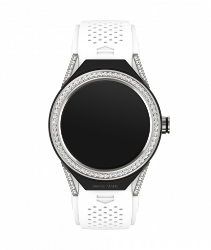 TAG Heuer Carrera Connected Modular 45 Titanium / Diamond Lugs / Diamond / White Rubber SBF8A8011.61FT6103