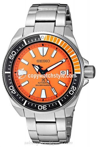 Seiko Prospex Diver Samurai Stainless Steel / Orange / Bracelet SRPB97