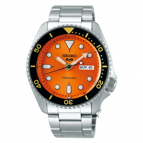 Seiko 5 Sports Sports Style Stainless Steel / Orange / Bracelet SRPD59K1 Seiko 5 Sports Sports Style Stainless Steel / Orange / Bracelet SRPD59K1