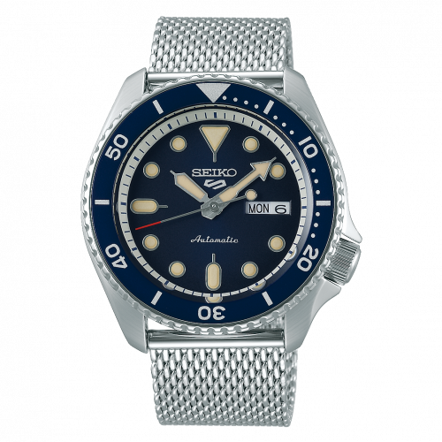 Seiko 5 Sports Suits Style Stainless Steel / Blue / Mesh SRPD71K1 Seiko 5 Sports Suits Style Stainless Steel / Blue / Mesh SRPD71K1