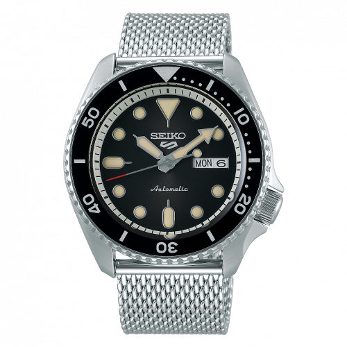 Seiko 5 Sports Suits Style Stainless Steel / Black / Mesh SRPD73K1 Seiko 5 Sports Suits Style Stainless Steel / Black / Mesh SRPD73K1