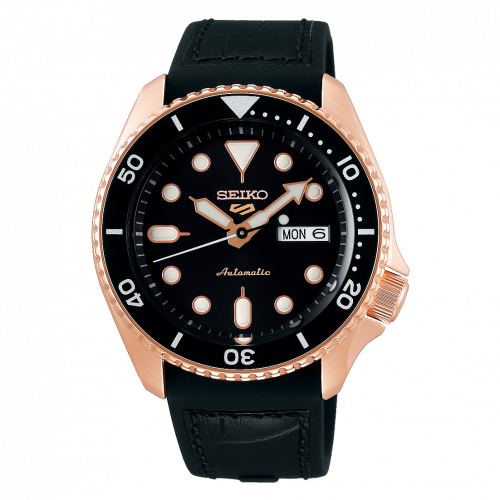 Seiko 5 Sports Specialist Style Rose Gold / Black / Rubber SRPD76K1 Seiko 5 Sports Specialist Style Rose Gold / Black / Rubber SRPD76K1