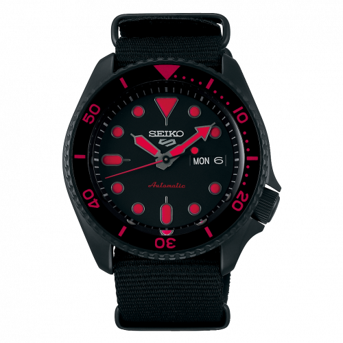 Seiko 5 Sports Street Style Hard Coating / Black - Red / NATO SRPD83K1 Seiko 5 Sports Street Style Hard Coating / Black - Red / NATO SRPD83K1
