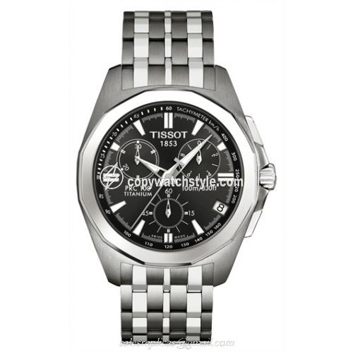 Tissot PRC 100 Chronograph Quartz 41.3 Titanium / Black / Bracelet T008.417.44.061.00