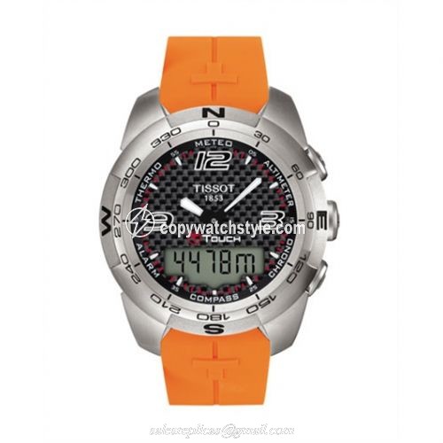 Tissot T-Touch Expert Orange Rubber Carbon T013.420.17.207.00 Tissot T-Touch Expert Orange Rubber Carbon T013.420.17.207.00