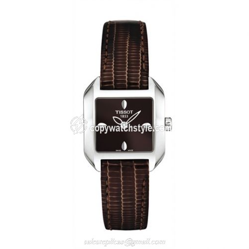 Tissot T-Wave Square Quartz 23.6 Stainless Steel / Black / Strap T02.1.215.61 Tissot T-Wave Square Quartz 23.6 Stainless Steel / Black / Strap T02.1.215.61