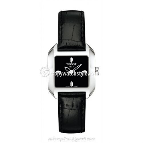 Tissot T-Wave Square Quartz 23.6 Stainless Steel / Black / Strap T02.1.225.51 Tissot T-Wave Square Quartz 23.6 Stainless Steel / Black / Strap T02.1.225.51