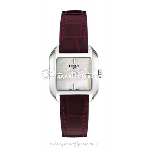 Tissot T-Wave Square Quartz 23.6 Stainless Steel / MOP / Strap T02.1.265.71 Tissot T-Wave Square Quartz 23.6 Stainless Steel / MOP / Strap T02.1.265.71