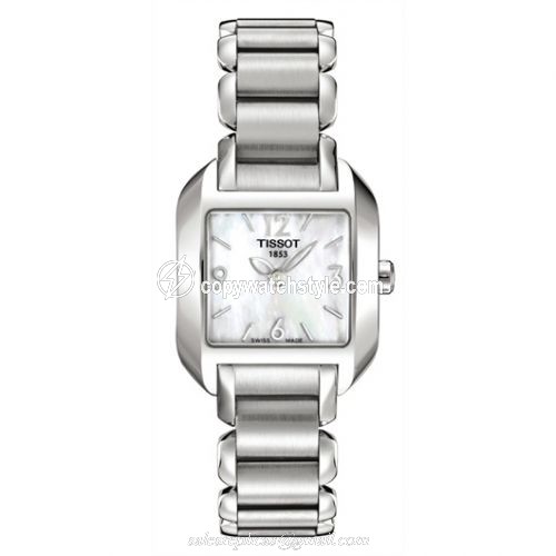 Tissot T-Wave Square Quartz 23.6 Stainless Steel / MOP / Bracelet T02.1.285.82 Tissot T-Wave Square Quartz 23.6 Stainless Steel / MOP / Bracelet T02.1.285.82