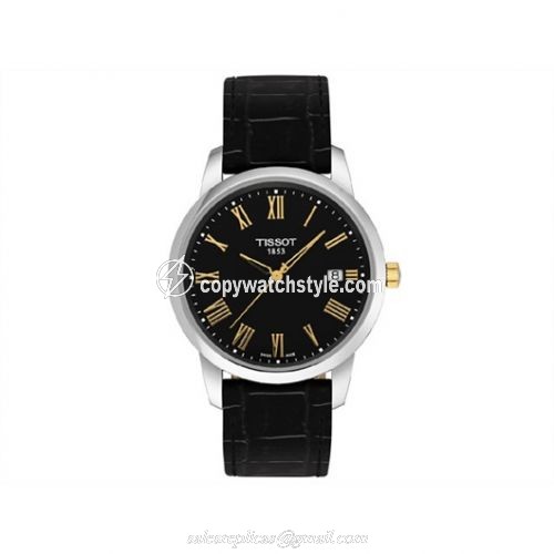 Tissot Dream Quartz 38 Stainless Steel / Yellow Gold PVD / Black / Strap T033.410.26.053.01 Tissot Dream Quartz 38 Stainless Steel / Yellow Gold PVD / Black / Strap T033.410.26.053.01