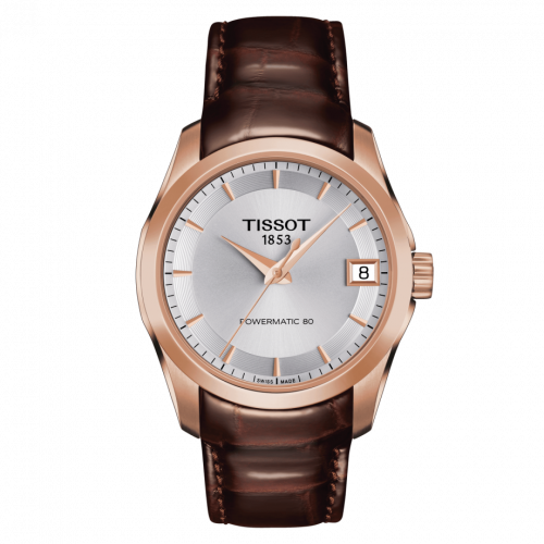 Tissot Couturier Powermatic 80 32 Rose Gold PVD / Silver / Strap T035.207.36.031.00