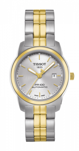 Tissot PR 100 Automatic 27 Stainless Steel / Yellow Gold PVD / Silver / Bracelet T049.307.22.031.00 Tissot PR 100 Automatic 27 Stainless Steel / Yellow Gold PVD / Silver / Bracelet T049.307.22.031.00