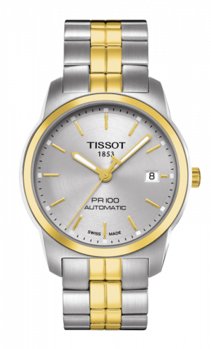 Tissot PR 100 Automatic 38 Stainless Steel / Yellow Gold PVD / Silver / Bracelet T049.407.22.031.00