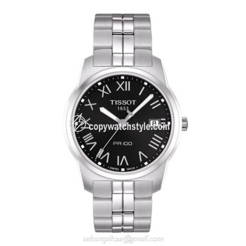 Tissot PR 100 Quartz 38 Stainless Steel / Black / Bracelet T049.410.11.053.01 Tissot PR 100 Quartz 38 Stainless Steel / Black / Bracelet T049.410.11.053.01