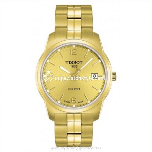 Tissot PR 100 Quartz 38 Yellow Gold PVD / Champagne / Bracelet T049.410.33.027.00 Tissot PR 100 Quartz 38 Yellow Gold PVD / Champagne / Bracelet T049.410.33.027.00